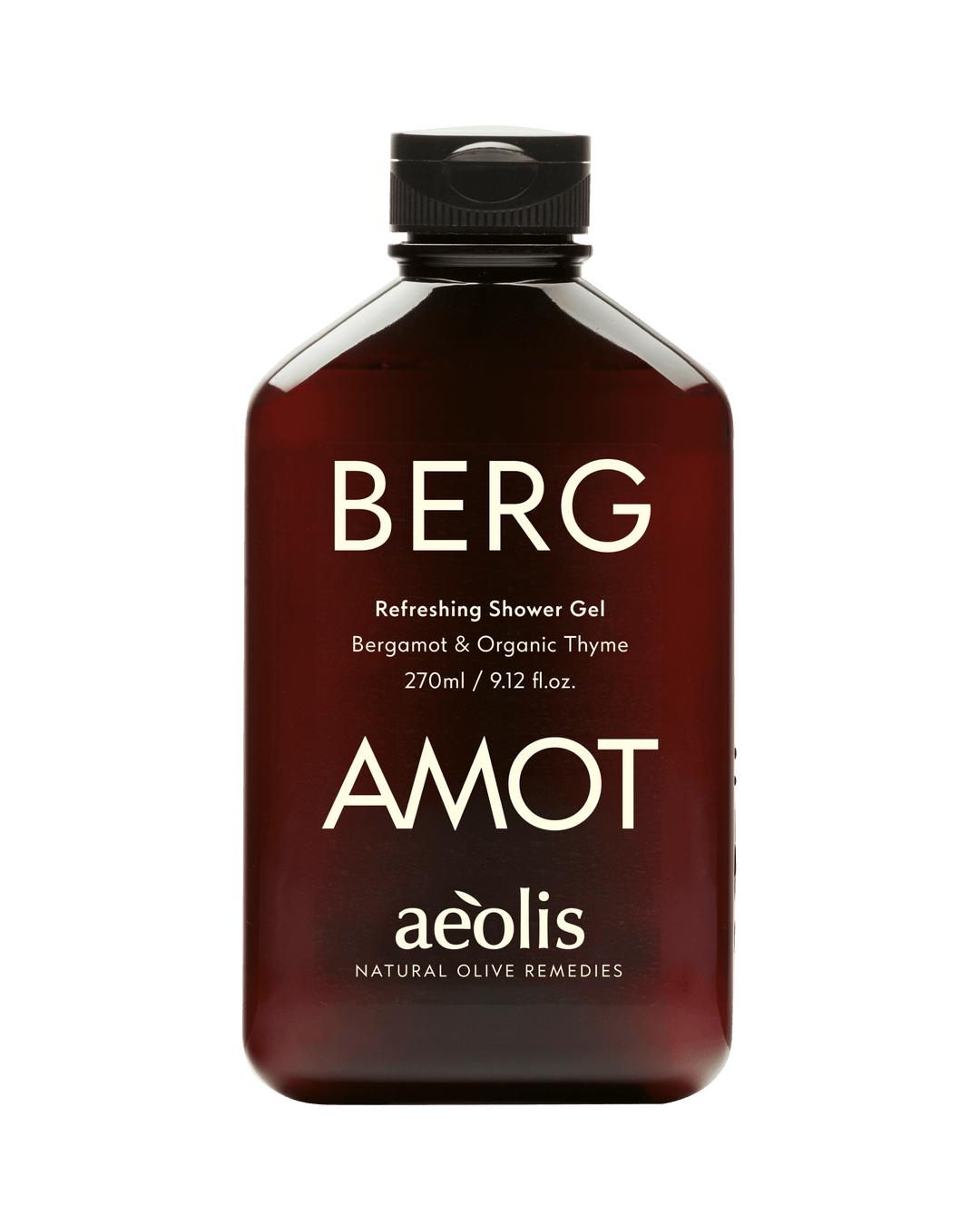 Bottle of Bergamot shower gel by Aeolis