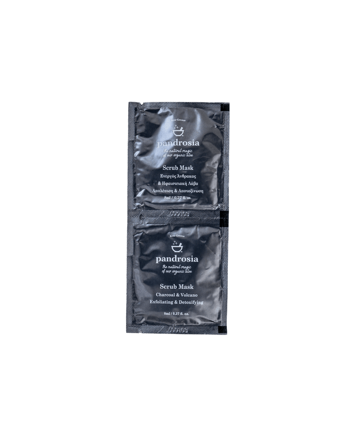 Two black scrubs masks from Pandrosia