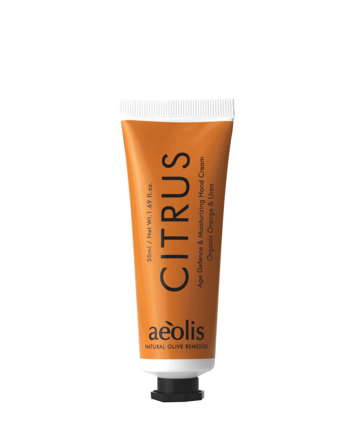 Orange tube of Aeolis Citrus hand cream