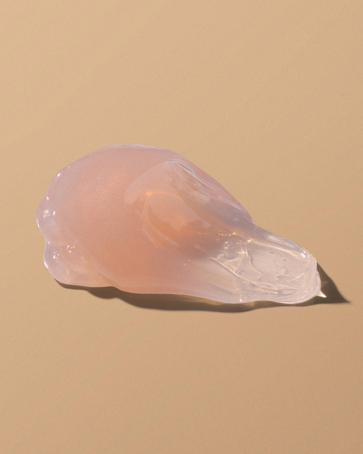 Cleansing Oil Gel Swatch on beige background