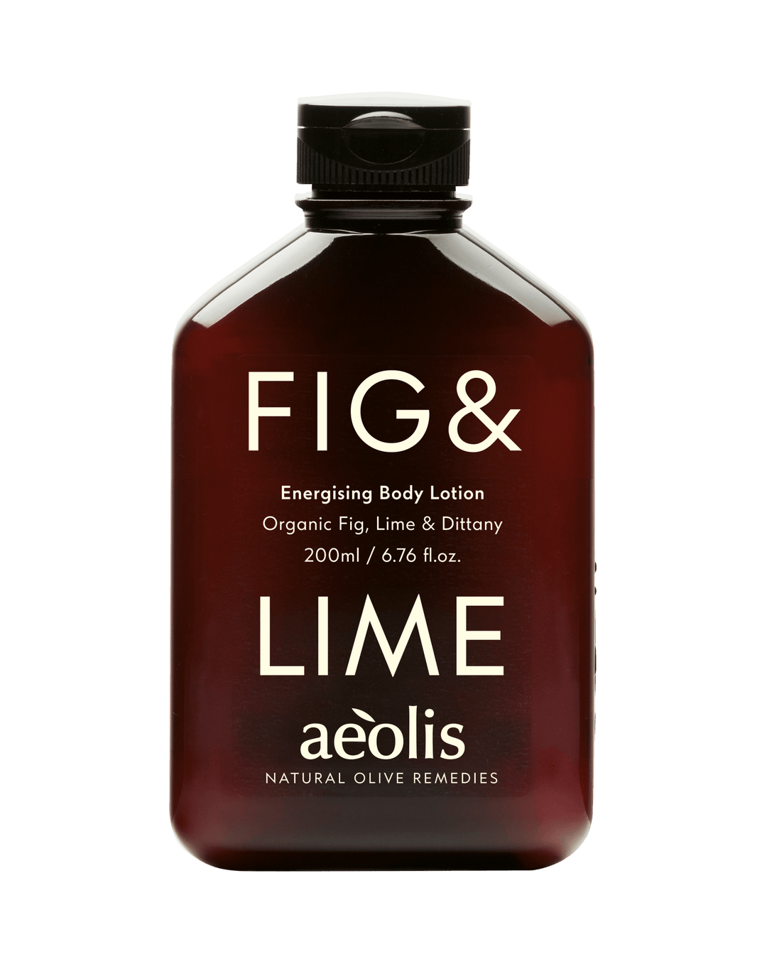 Bottle of Fig & Lime body lotion by Aeolis.