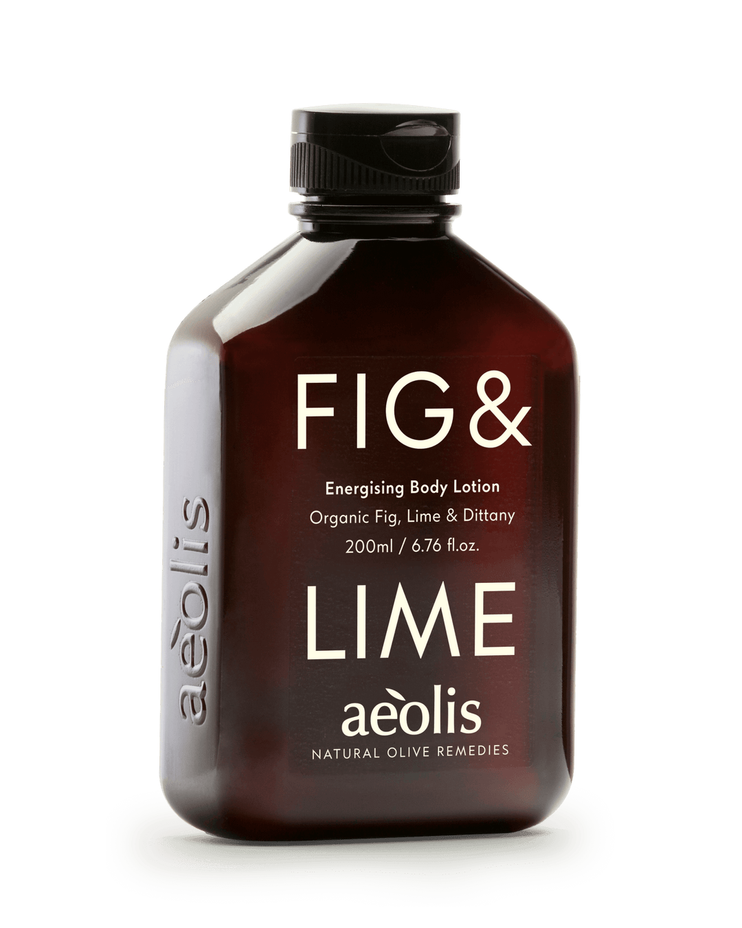 Bottle of FIG &amp; LIME body lotion by Aeolis