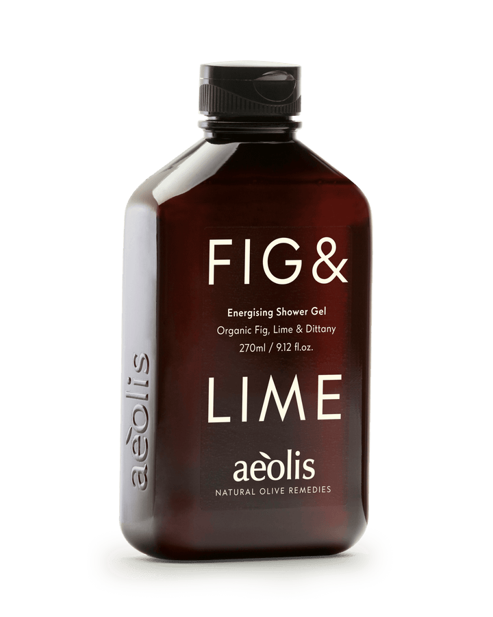 Bottle of Fig &amp; Lime shower gel by Aeolis