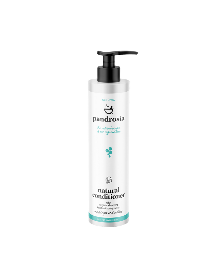 White bottle of natural hair conditioner