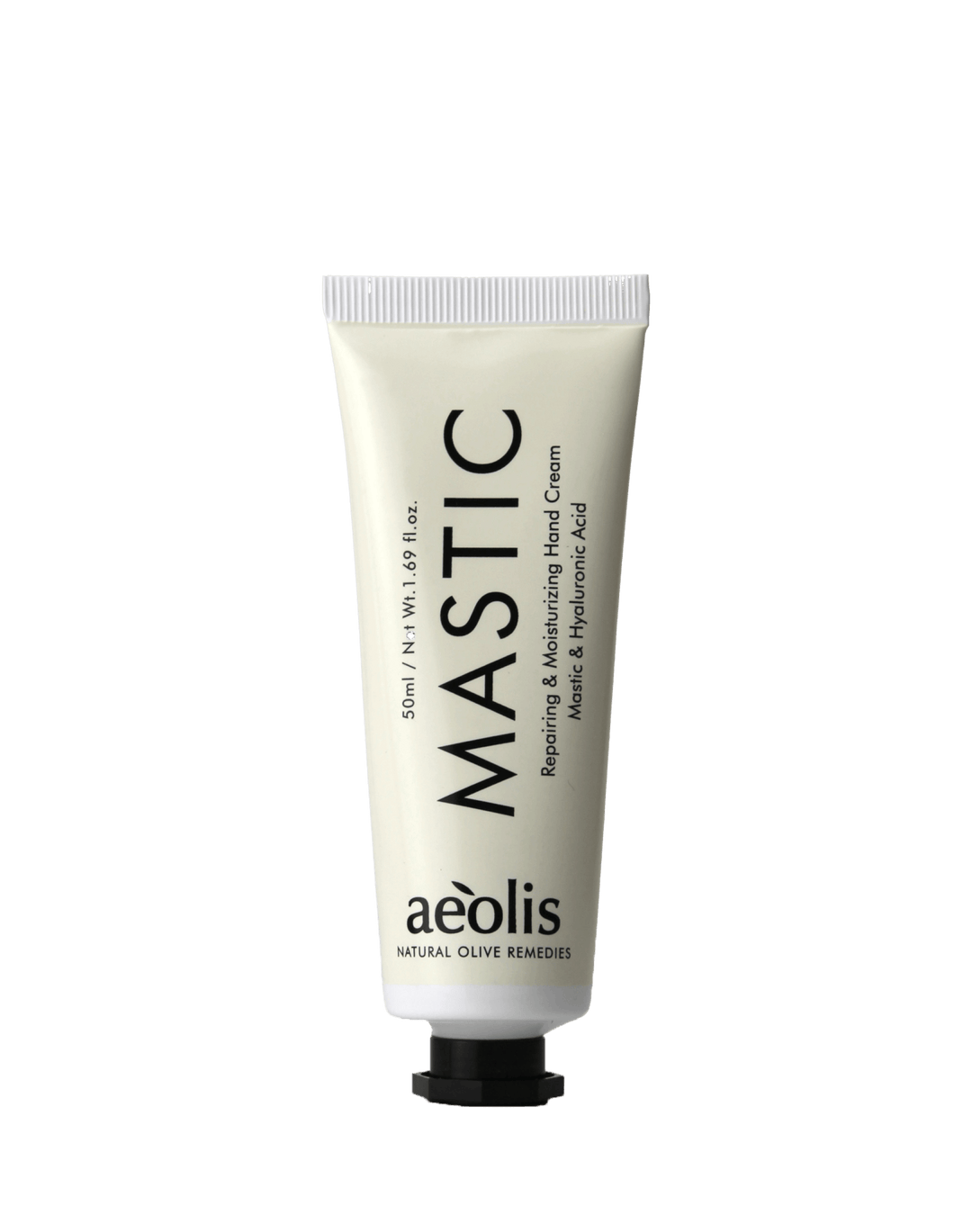 Hand cream tube labeled Mastic by Aeolis
