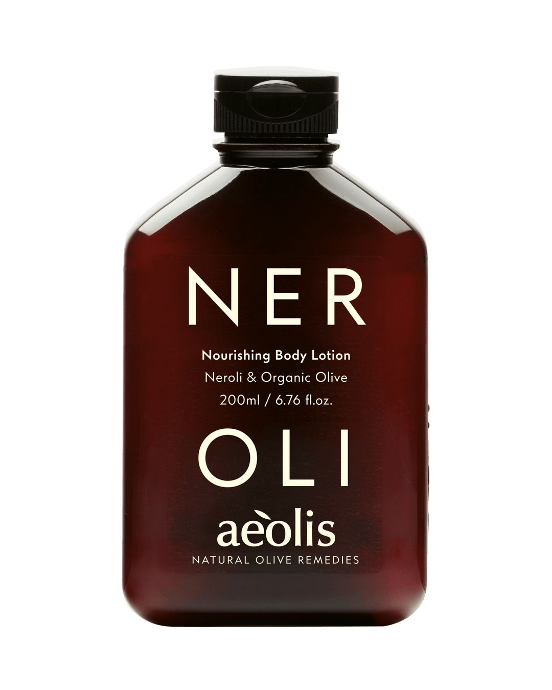 Nourishing body lotion bottle labeled 'NEROLI' by Aeolis