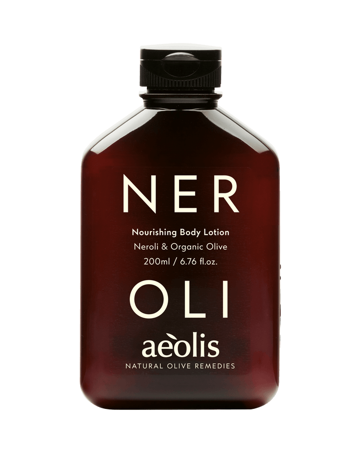 Nourishing body lotion bottle labeled 'NEROLI' by Aeolis