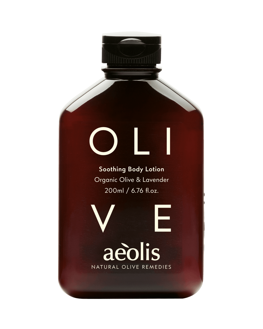 Bottle of Aeolis Olive Soothing Body Lotion.