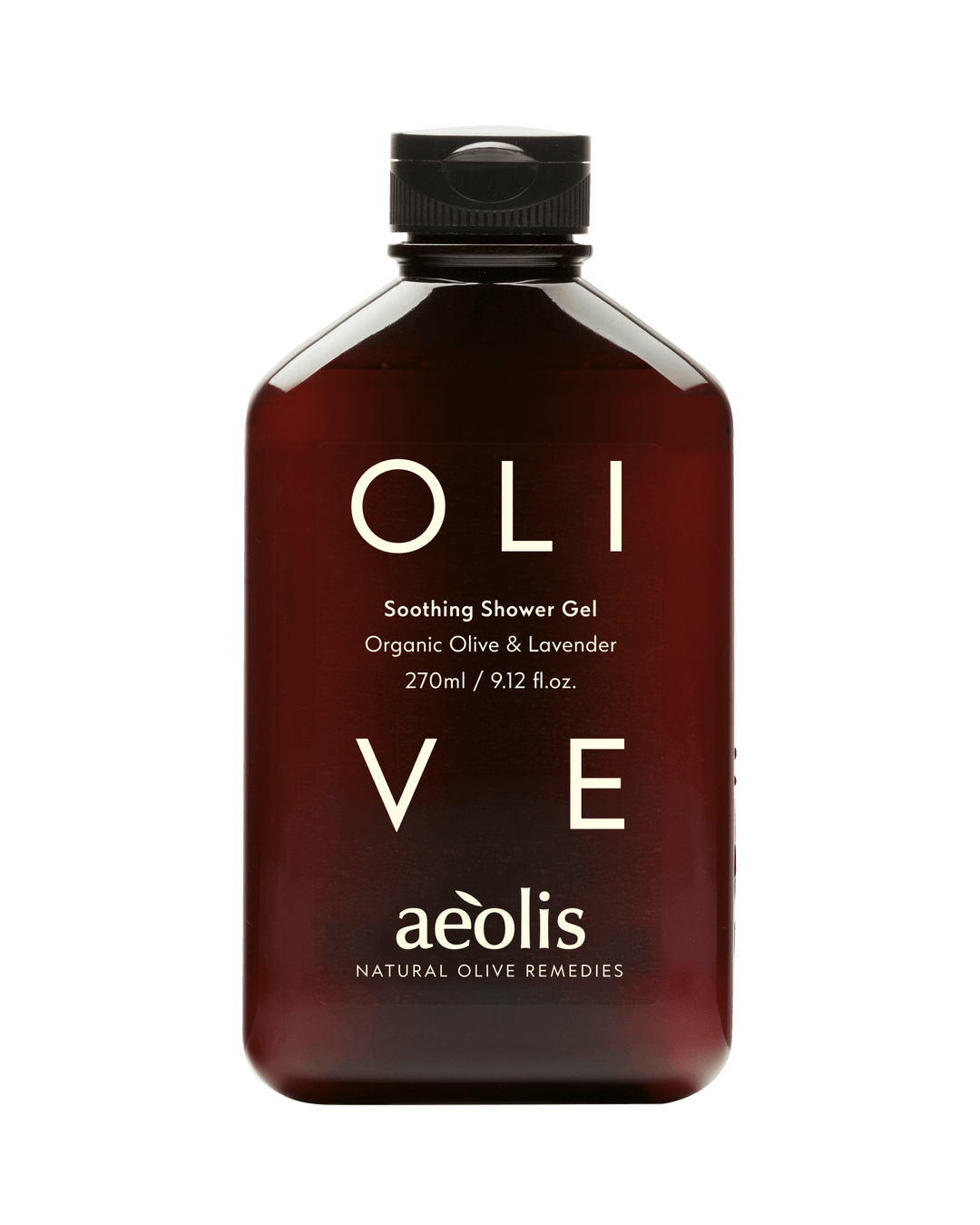 Bottle of Aeolis Olive Soothing Shower Gel