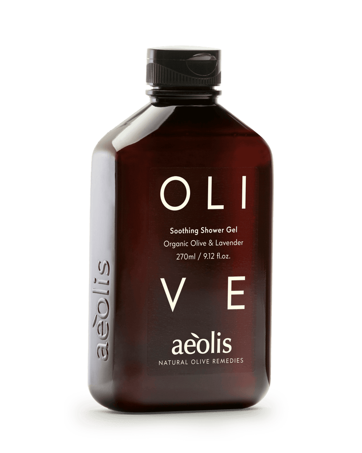 Bottle of Aeolis Olive Soothing Shower Gel