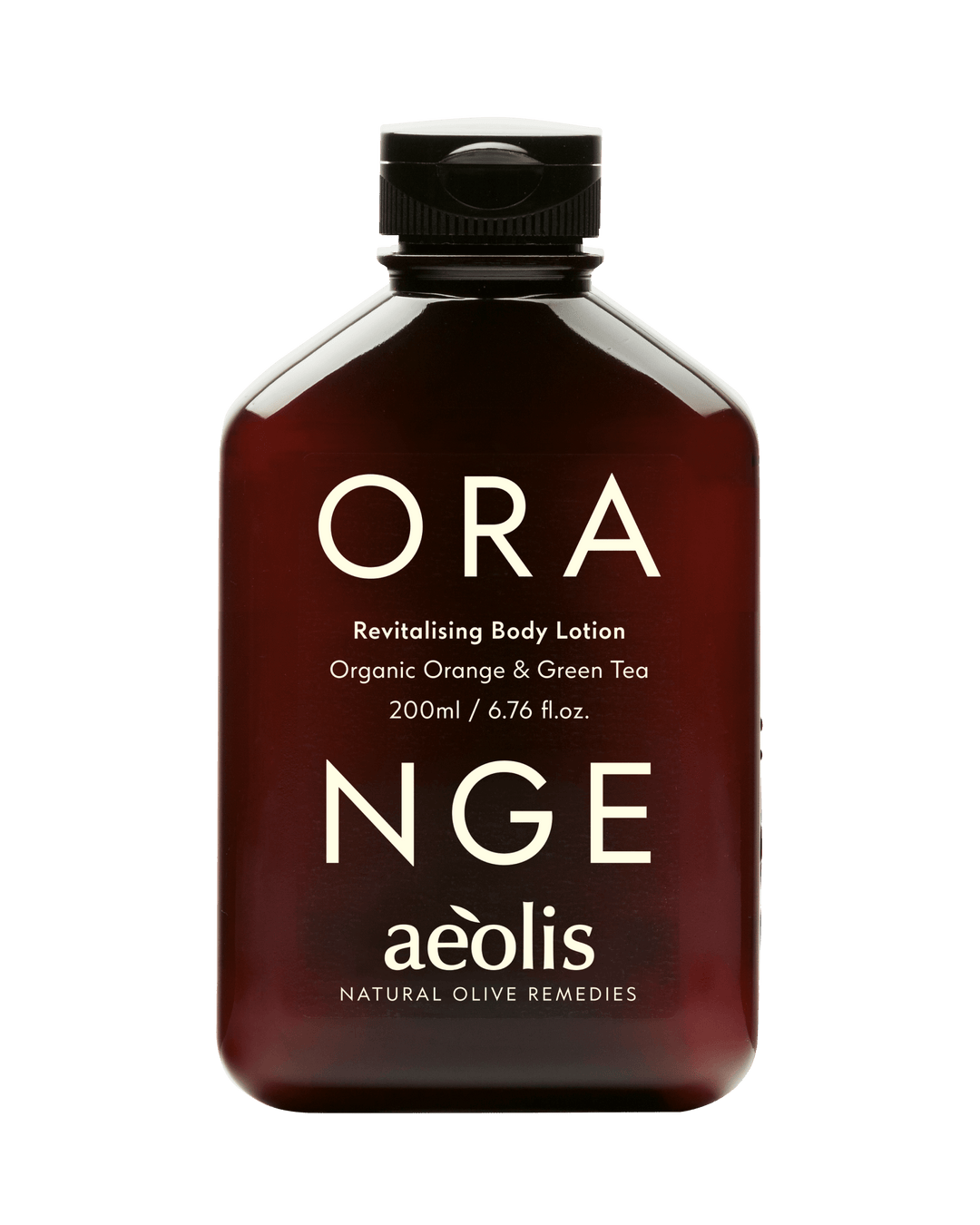 Bottle of ORANGE Aeolis body lotion